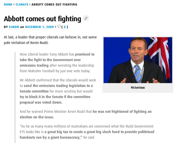 Abbott claims the leadership